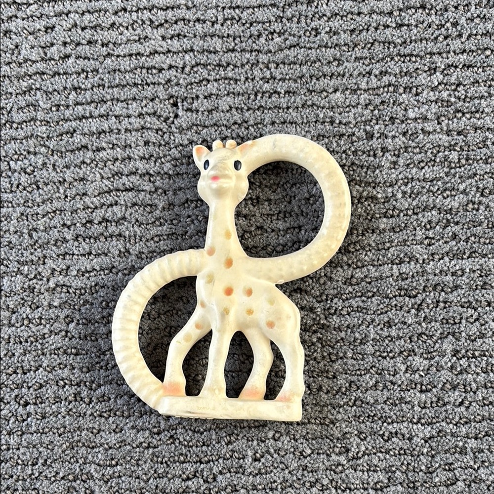 Cream and Tan Giraffe Teether Toy